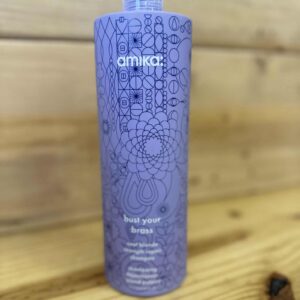 Amika Bust Your Brass Shampoo Bottle – Blonde Toning Purple Cleanser