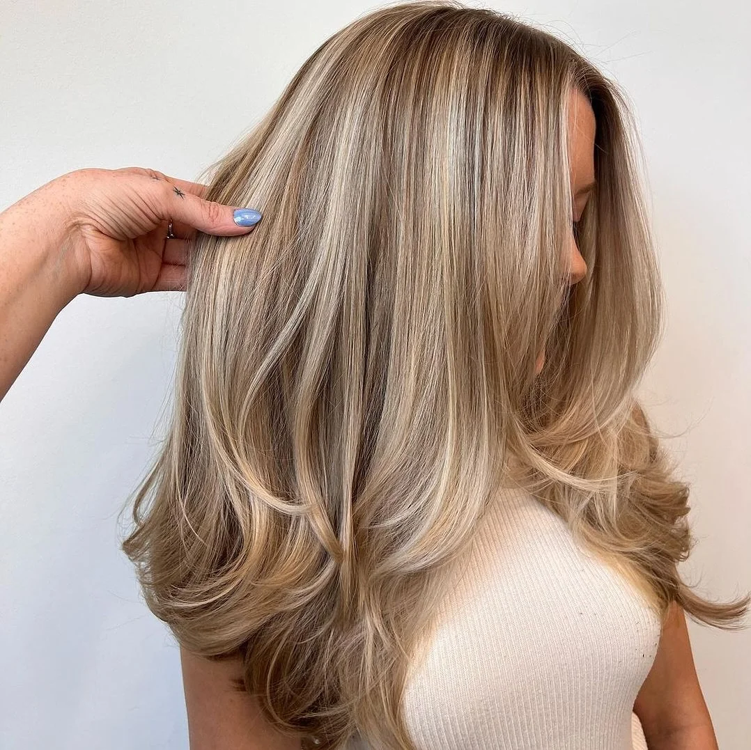 Blonde balayage hair color result