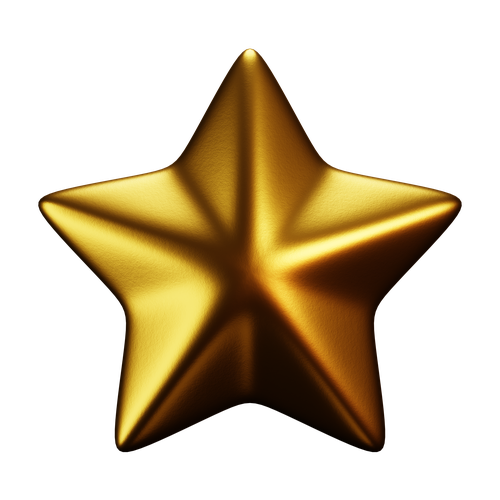3D gold star icon