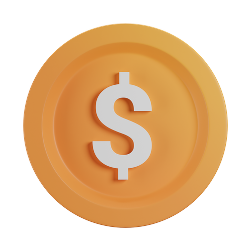 3D dollar coin icon representing honest pricing