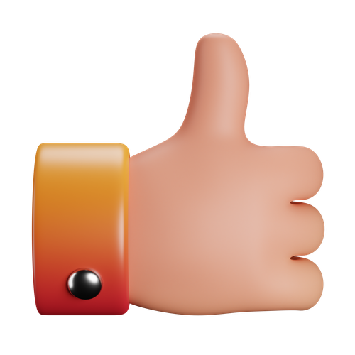 3D thumbs up icon
